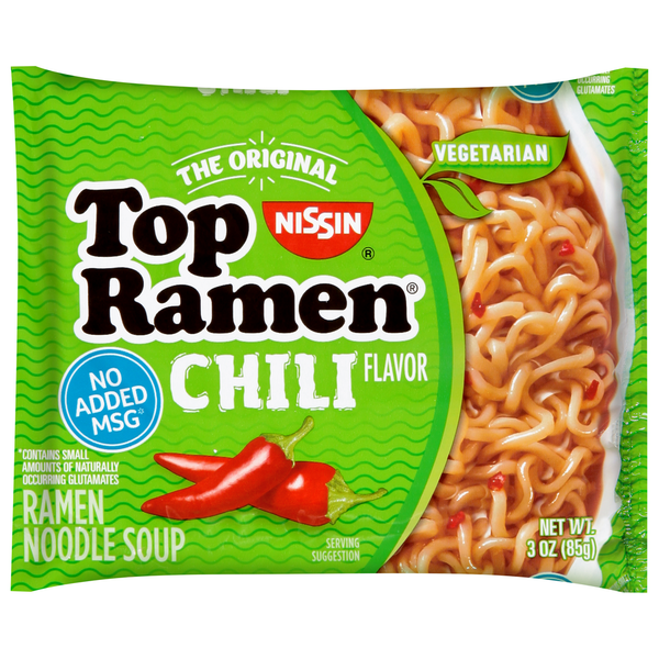 Soup, Broth & Bouillon Nissin Top Ramen Noodle Soup, Chili Flavor hero