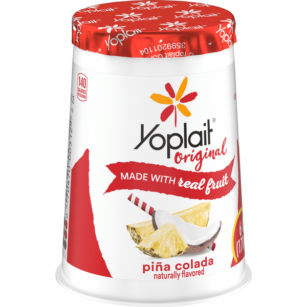 Yogurt Yoplait Original Low Fat Pina Colada Yogurt Cup hero