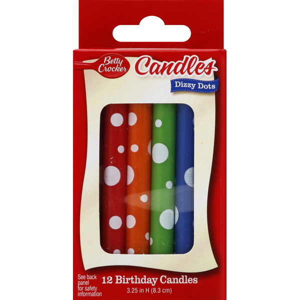 Baking Supplies & Decor Betty Crocker Candles, Birthday, Dizzy Dots, 3.25 In. hero