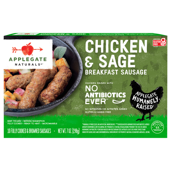 Hot Dogs, Bacon & Sausage Applegate Naturals  Natural Chicken & Sage Breakfast Sausage hero