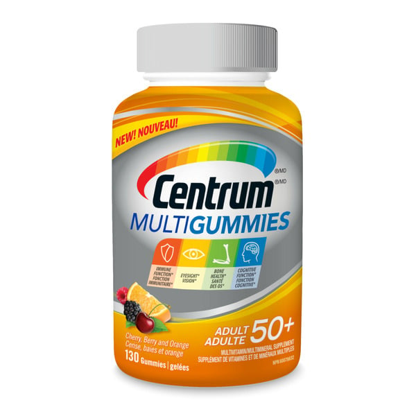 Vitamins & Supplements Centrum Vitamins, Multigummies Multivitamin Supplement, Adult 50+ 130 Gum hero