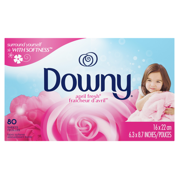 Laundry Downy Fabric Softener Dryer Sheets, April Fresh hero