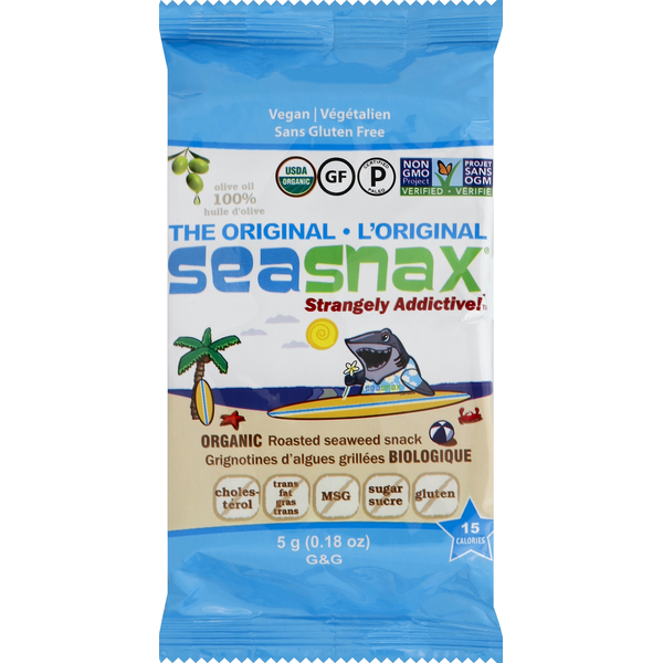 Asian Foods SeaSnax Seaweed Snack, Organic, Roasted, The Original hero