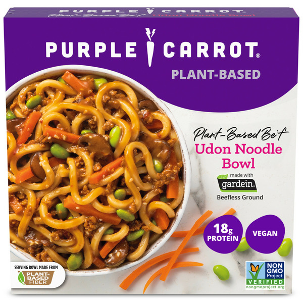 Frozen Vegan & Vegetarian Purple Carrot Plant-Based Be'f Udon Noodle Bowl Vegan Frozen Meal hero