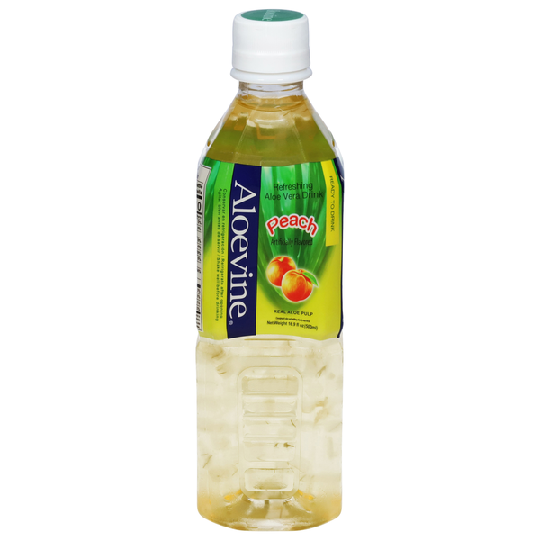 Juice & Nectars Aloevine Aloe Vera Drink, Refreshing, Peach hero