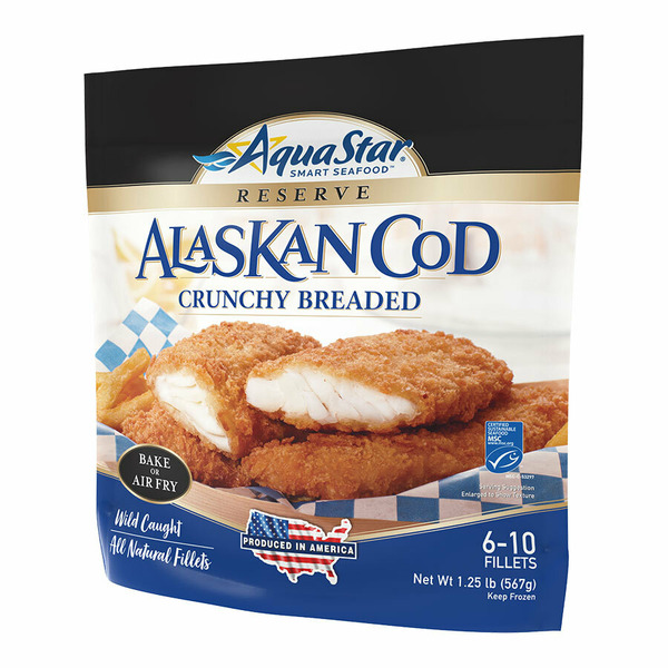 Packaged Seafood Aqua Star Crunchy Breaded Alaskan Cod hero