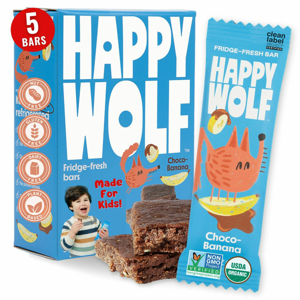 Candy & Chocolate Happy Wolf Fridge-Fresh Kids Snack Bars, Choco Banana hero