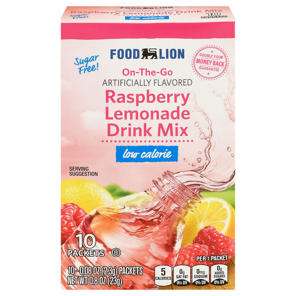 Cocoa & Drink Mixes Food Lion On-The-Go Drink Mix Raspberry Lemonade Low Calorie hero