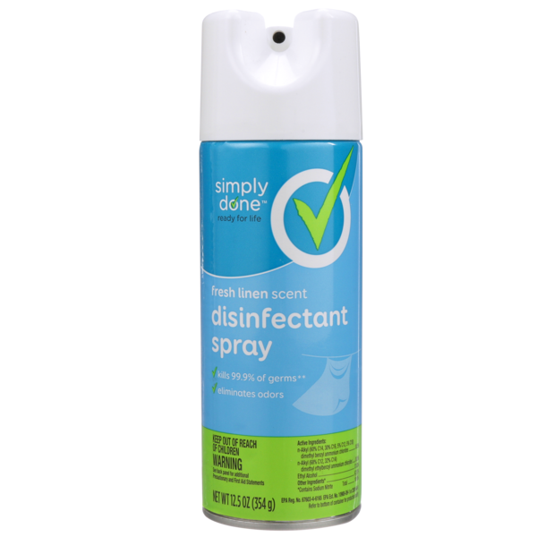 Cleaning Products Simply Done Disinfectant Spray, Fresh Linen hero