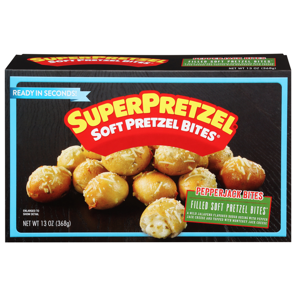 Chips & Pretzels SUPERPRETZEL Soft Pretzel Bites, Pepperjack Bites hero