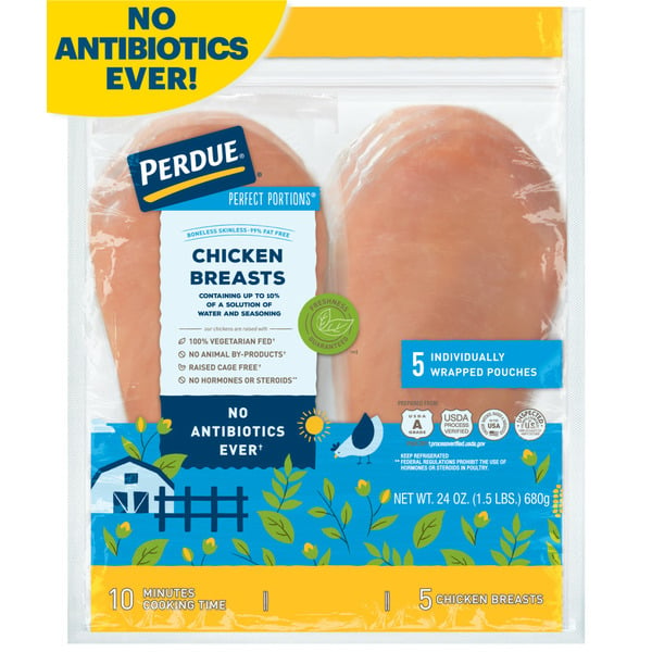 Fresh Chicken & Turkey Perdue No Antibiotics Ever Boneless Skinless Chicken Breast Individually Wrapped hero