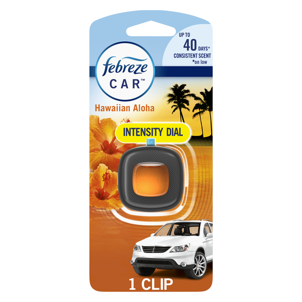 Air Fresheners & Candles Febreze Car Odor-Fighting Air Freshener Vent Clip, Hawaiian Aloha, 1 count hero