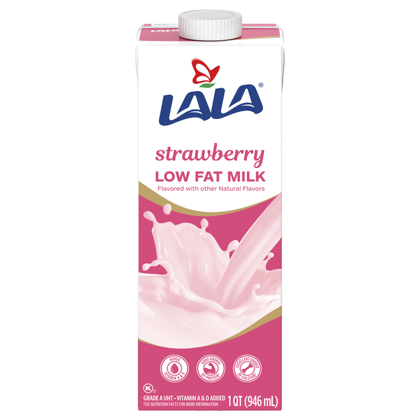 Milk LALA Milk, Low Fat, Strawberry hero