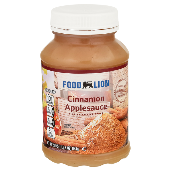 Canned Fruit & Applesauce Food Lion Applesauce, Cinnamon hero