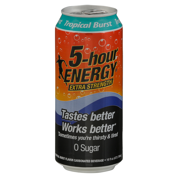 5-hour ENERGY Carbonated Beverage, Extra Strength, Tropical Burst Flavor hero