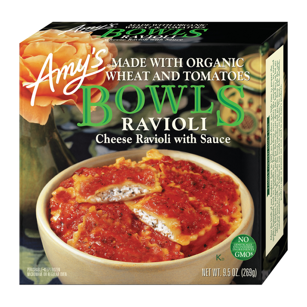 Instant Foods Amy's Kitchen Bowls Cheese Ravioli with Sauce hero