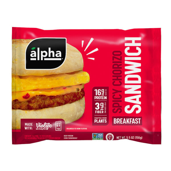 Frozen Breakfast Alpha Spicy Chorizo Breakfast Sandwich hero