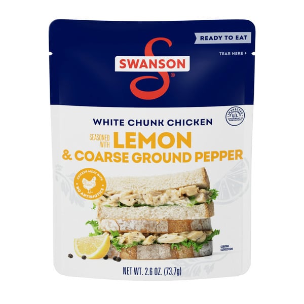 Canned Meat & Seafood Swanson's Lemon and Coarse Ground Pepper White Chunk Fully Cooked Chicken hero