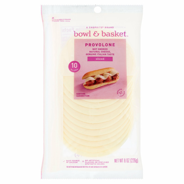 Packaged Cheese Bowl & Basket Sliced Provolone Natural Cheese hero