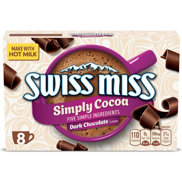 Cocoa & Drink Mixes Swiss Miss Simply Cocoa Dark Chocolate Flavored Hot Cocoa Mix hero