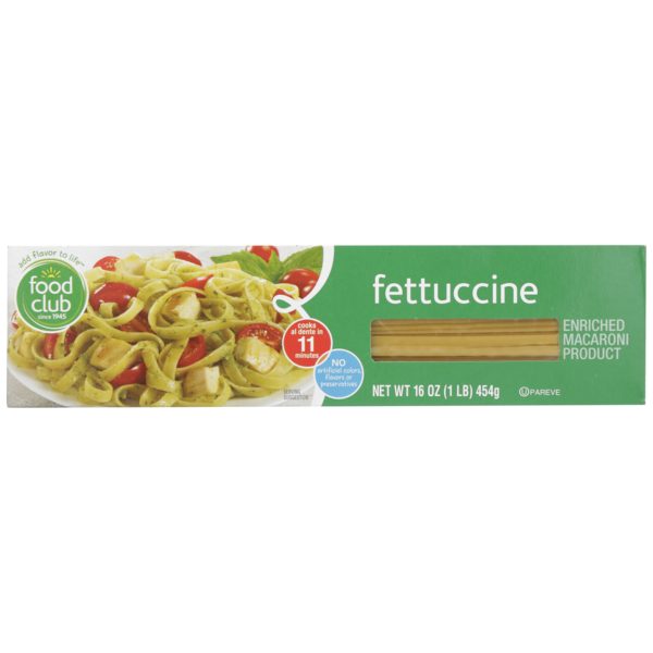 Dry Pasta Food Club Enriched Macaroni Product, Fettuccine hero