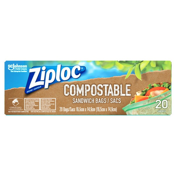 Food Storage Ziploc Compostable Bags Sandwich hero