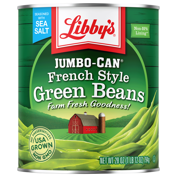 Canned & Jarred Vegetables Libby's Green Beans, French Style, Jumbo-Can hero