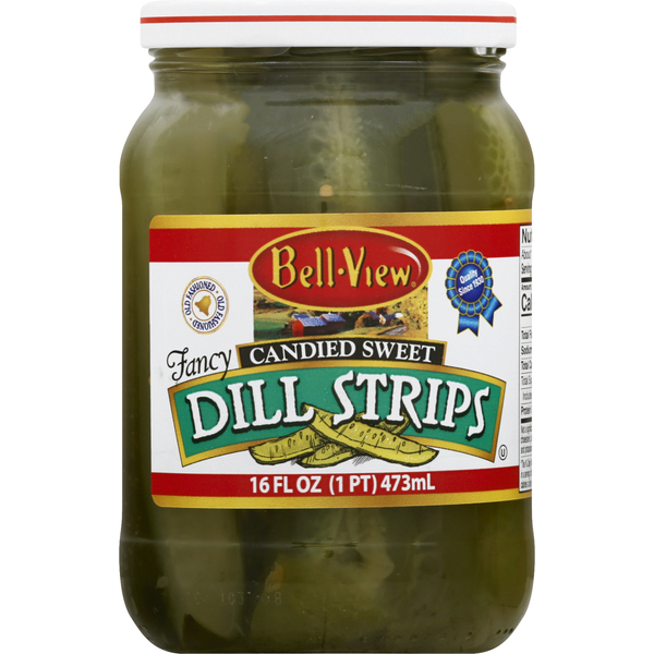 Pickled Goods & Olives Bell-View Dill Strips, Candied Sweet, Fancy hero