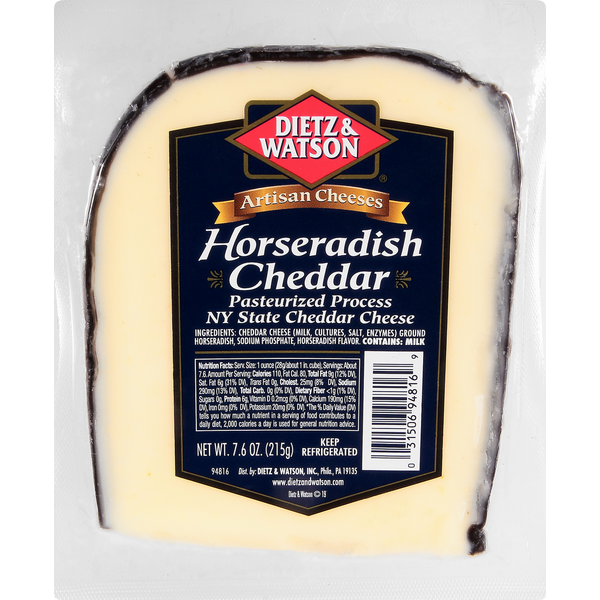 Packaged Cheese Dietz & Watson Cheddar Cheese, Horseradish Cheddar hero