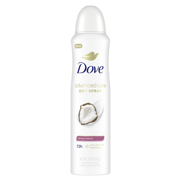 Deodorants Dove Dry Spray Antiperspirant Deodorant Caring Coconut hero