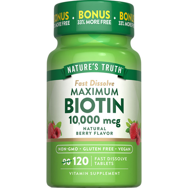 Vitamins & Supplements Nature's Truth Biotin 10,000 mcg, Maximum Strength Tablets hero