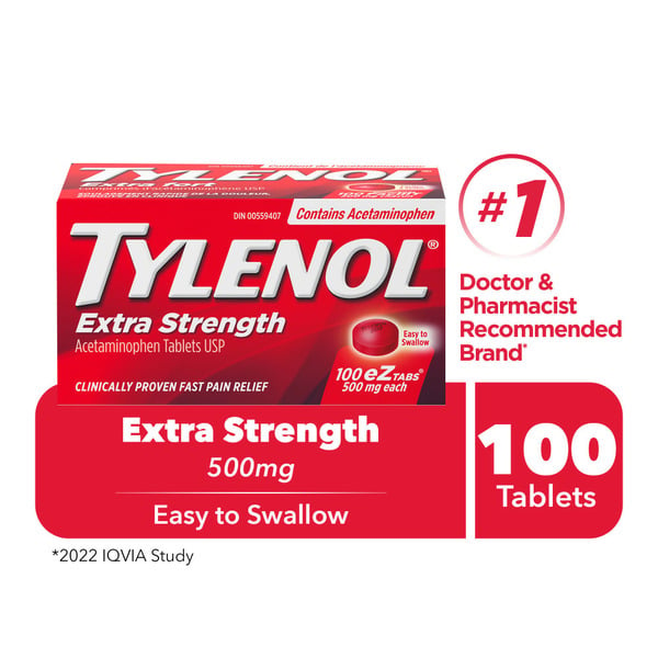 Muscles, Joints & Pain Relief Tylenol Adult Extra Strength Pain Relief Acetaminophen 500Mg Eztabs hero