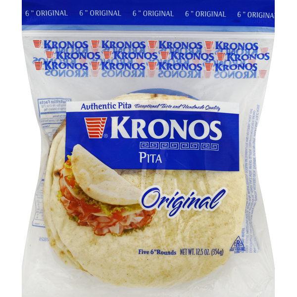 Tortillas & Flat Bread Kronos 6 Inch Handmade Pita Bread hero