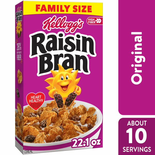 Raisin Bran Breakfast Cereal, Fiber Cereal, Family Breakfast, Original hero