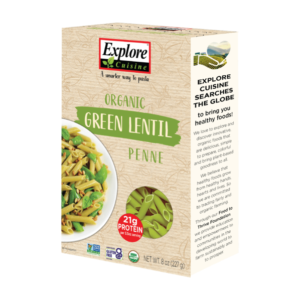 Dry Pasta Explore Cuisine Green Lentil Penne hero