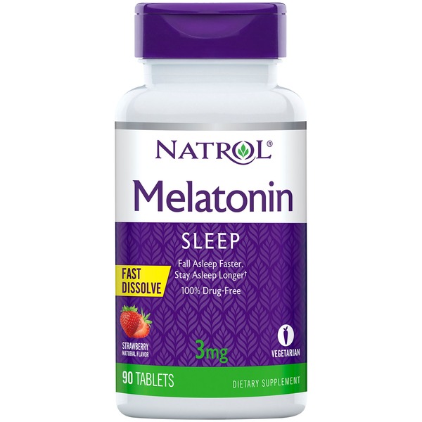 Sleep & Mood Support Natrol Melatonin, 3 Mg, Strawberry, Tablets hero