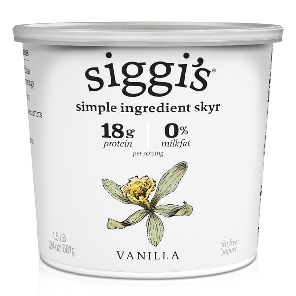 Yogurt/Kefir Siggi's Icelandic Skyr Nonfat Yogurt Vanilla hero