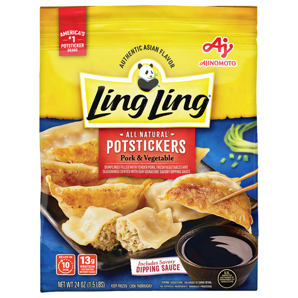 Frozen Appetizers & Sides Ling Ling Potstickers, Pork & Vegetable hero