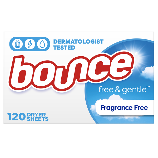 Laundry Bounce Free & Gentle Unscented Fabric Softener Dryer Sheets for Sensitive Skin hero