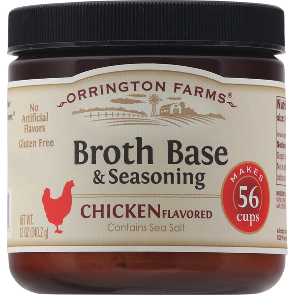 Soup, Broth & Bouillon Orrington Farms Chicken Flavored Broth Base & Seasoning hero