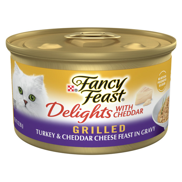 Cat Food & Care Purina Fancy Feast Gravy Wet Cat Food, Delights Grilled Turkey & Cheddar Cheese Feast in Gravy hero