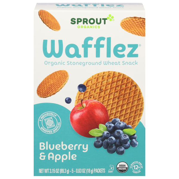 Frozen Breakfast Sprout Organics Wafflez, Organic, Blueberry Apple hero