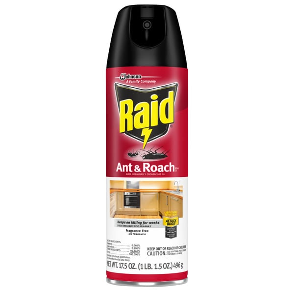 Pest Control Raid Ant and Roach Killer Insecticide Aerosol Spray, Fragrance Free hero