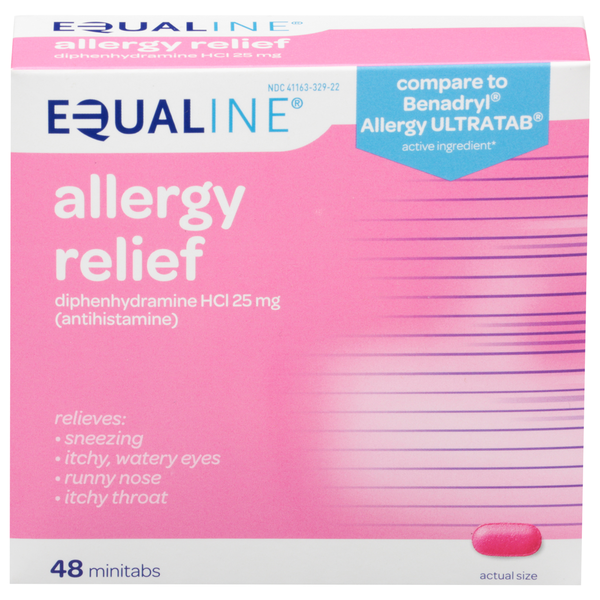 Cold, Flu & Allergy Equaline Allergy Relief, 25 mg, Minitabs hero