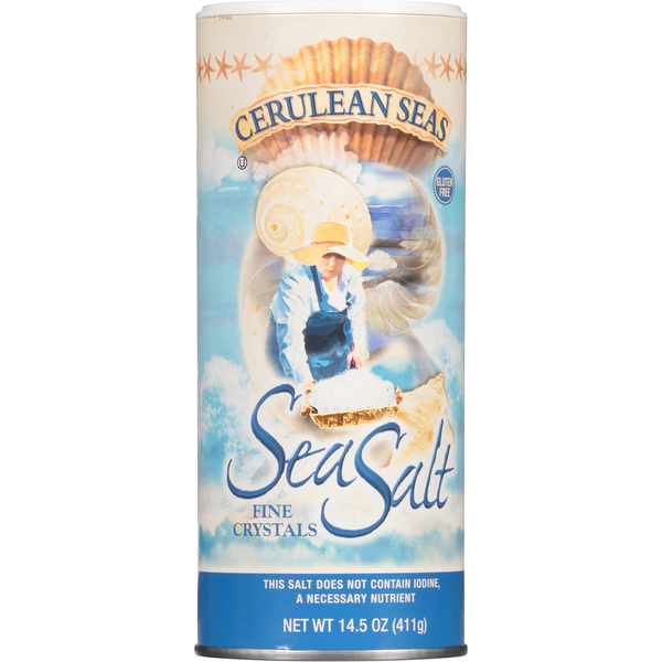 Spices & Seasonings Cerulean Seas Sea Salt, Fine Crystals hero