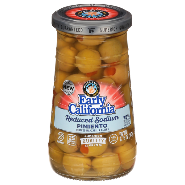 Pickled Goods & Olives Early California Reduced Sodium Pimento Stuffed Manzanilla Olives hero