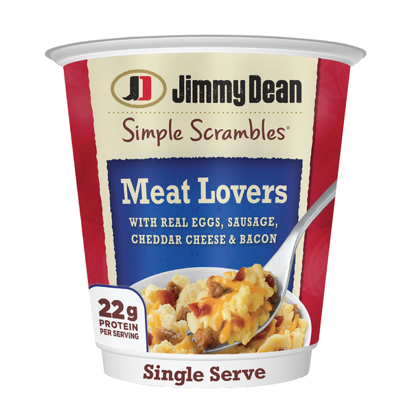 Hot Dogs, Bacon & Sausage Jimmy Dean Meat Lovers Simple Scrambles hero