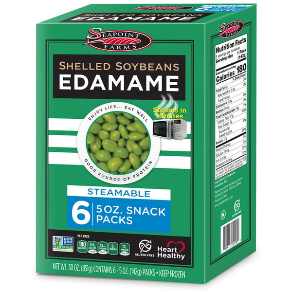 Fruit & Vegetable Snacks Seapoint Farms Frozen Edamame, Shelled Steamable Snack Packs hero