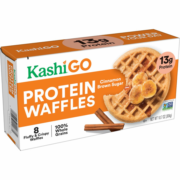 Frozen Meals Kashi Frozen Protein Waffles, Whole Grain Waffles, Frozen Breakfast hero