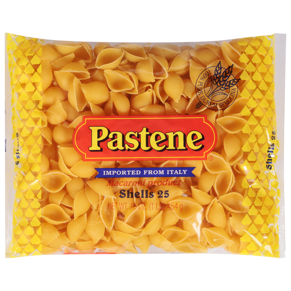 Dry Pasta Pastene Shells 25 hero